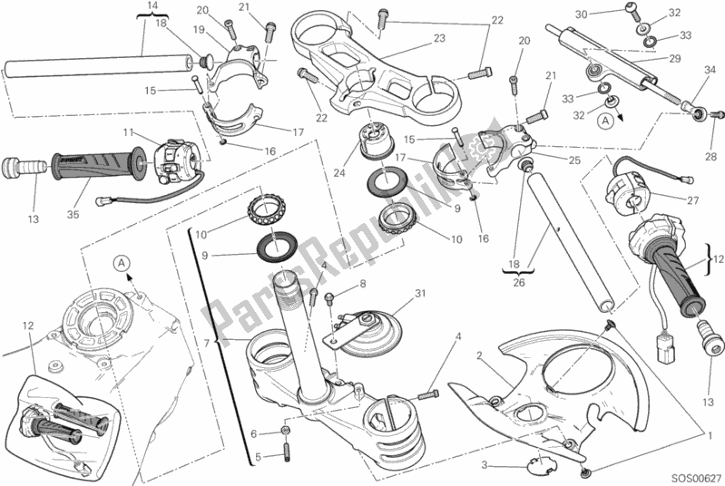Wszystkie części do Kierownica Ducati Superbike 1199 Panigale S USA 2012